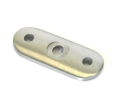 Rohranschlussplatte aus Edelstahl, 64x24x4 mm, für Rohranschluss Ø 33,7 mm