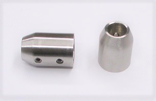 25502 - Querstabhalter aus Edelstahl, geschliffen K240, für flachen Rohranschluss mit Kopfbohrung für Stäbe Ø 12 mm